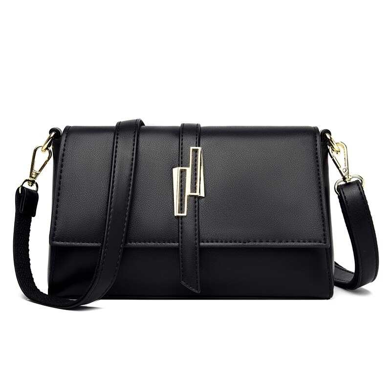 Borsa a mano diagonale da donna di alta qualità in pelle PU tinta unita, casual, elegante e di design retrò, dal design retrò.