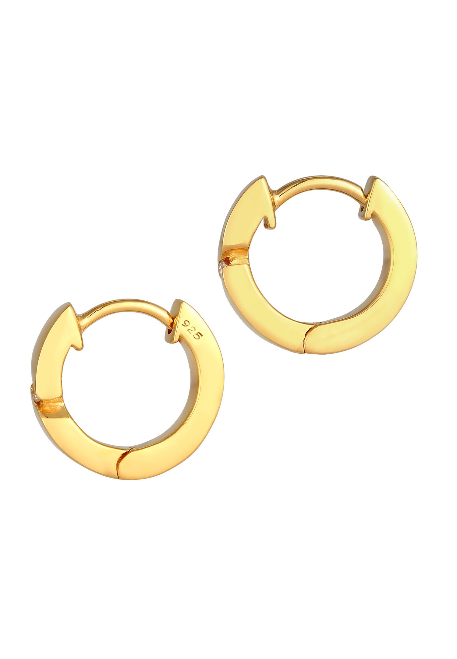 Elli DIAMONDS Femmes Créoles Basique avec Diamant (0.03 ct.) en Argent Sterling 925