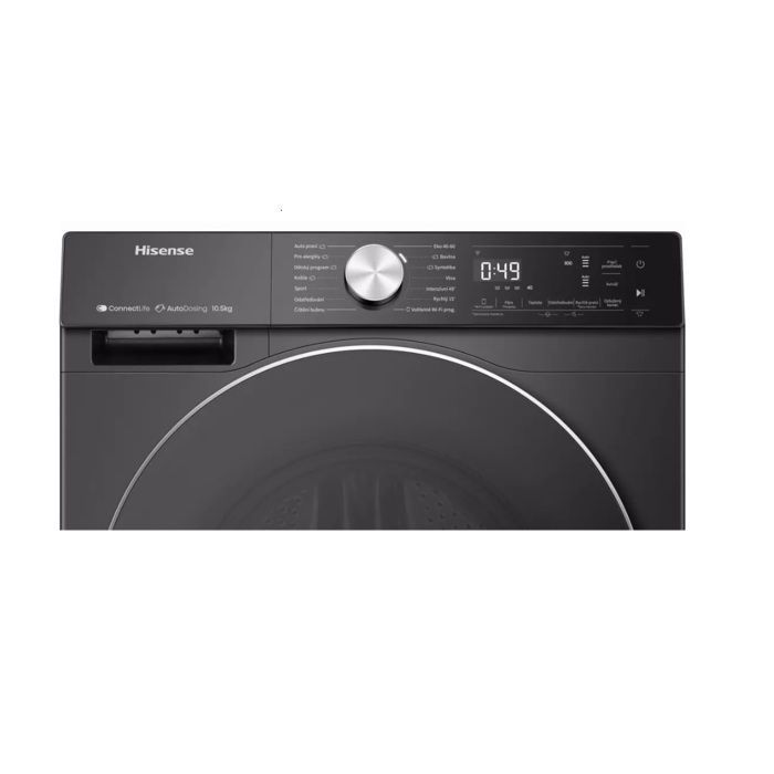Lavadora de carga frontal Hisense de 10,5 kg y 1400 rpm, color negro - WF5S1045BB