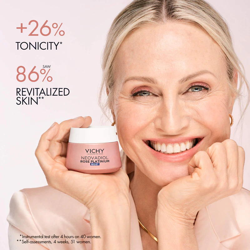 Освітлювальний та відновлювальний нічний крем Vichy Neovadiol Rose Platinum Complex для зрілої шкіри