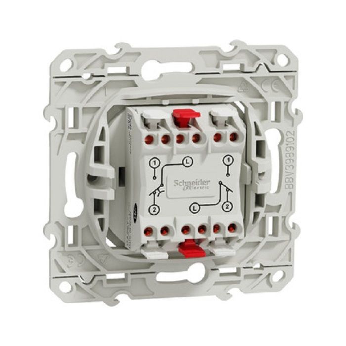 Interruptor bidireccional + pulsador - SOBRIO - S526285 - Odace - Blanco - 10 A