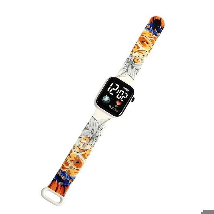 Reloj digital infantil – Dragon Ball Z – Goku Super Saiyan – Luz LED y correa ajustable
