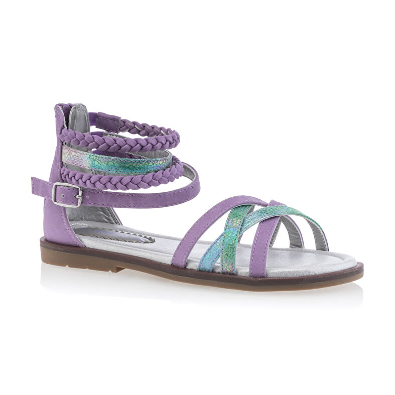 Tyttöjen violetit sandaalit/avokärkiset kengät