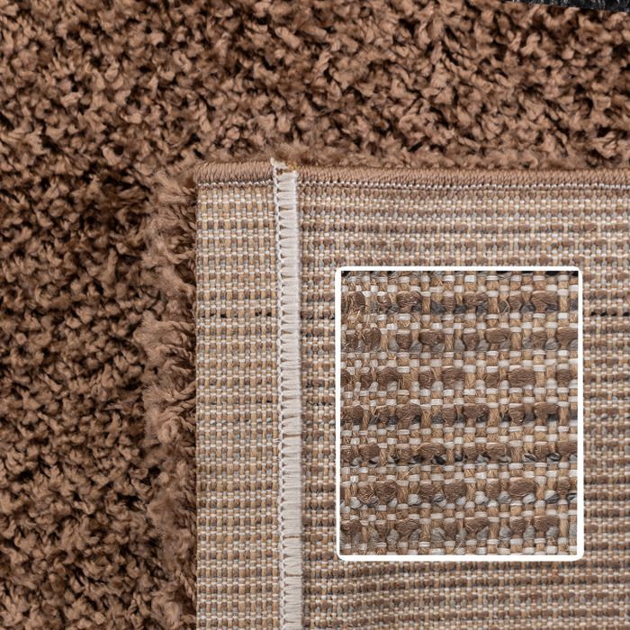 Alfombra de pelo largo para salón - Mylan - Moca - 240 x 340 cm - 100 % polipropileno - CARPETTEX