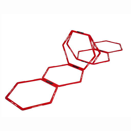 Pure2improve Hexagonaal Behendigheidsraster 6 Stukken Rood