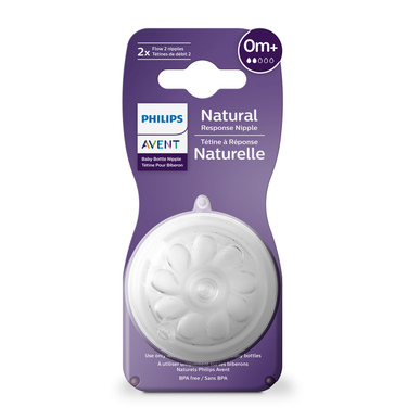 Philips Avent 2 uzgaļi Natural Response T2 lēnas plūsmas 0 ml 2 vienības 2 vienības