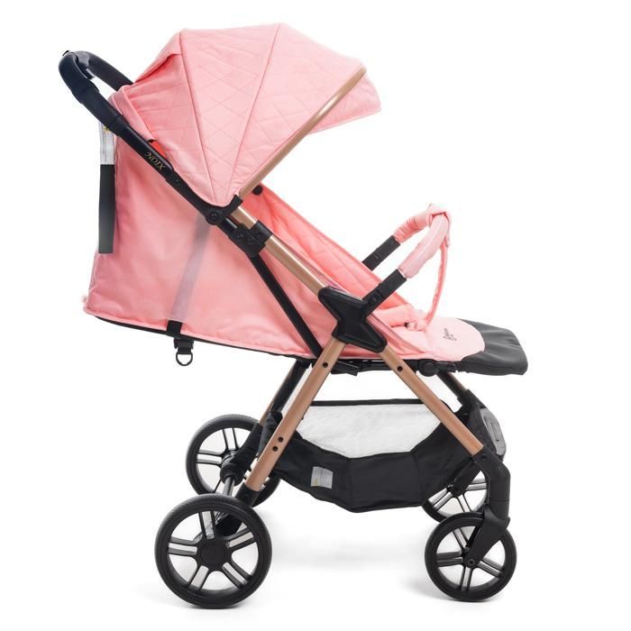 Bebelissimo - Ultra Compact Baby Stroller - Lightweight - One-Hand Fold - Walnut - Pink