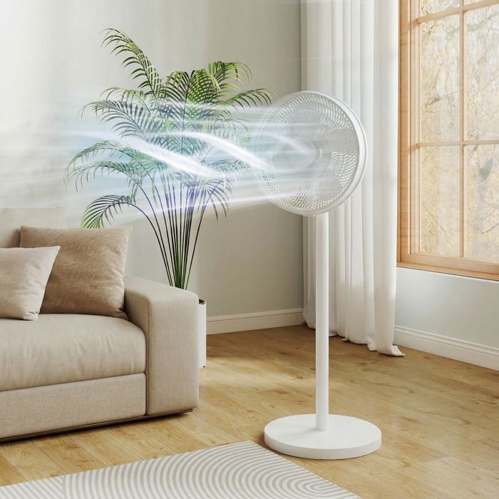 Ventilatore a piantana - HOMCOM - Oscillazione a 80°, altezza regolabile, 4 velocità, timer 10 ore - 40 x 40 x 118,5 cm - ABS - bianco