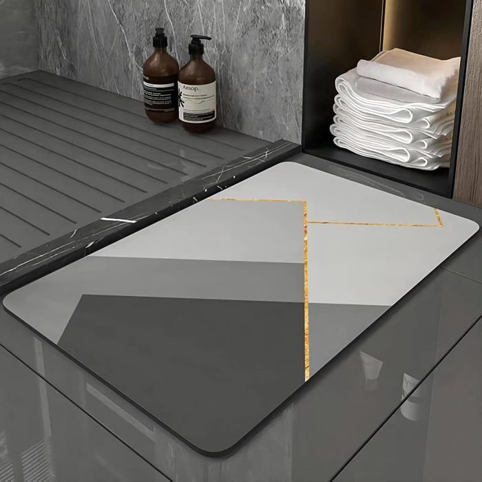 Alfombrilla de baño - JEDBESETZT - Microfibra de diatomita - Antideslizante - Absorbente - 40x60cm