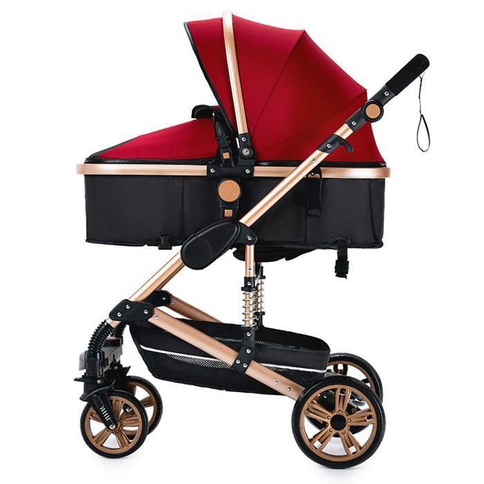 Poussette Magic ZC Poussette 3 en 1 Poussette trio Poussette de luxe Jusqu'à 15KG 0-3ans Pliage en un clic Avec grand panier Rouge