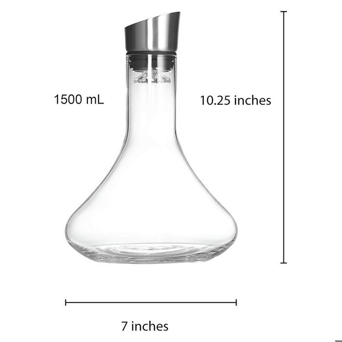 Decanter - CULINOREA - 26 x 19.5 x 5 cm - Glass - Ample aeration - With filter - Wine accessory - Gift