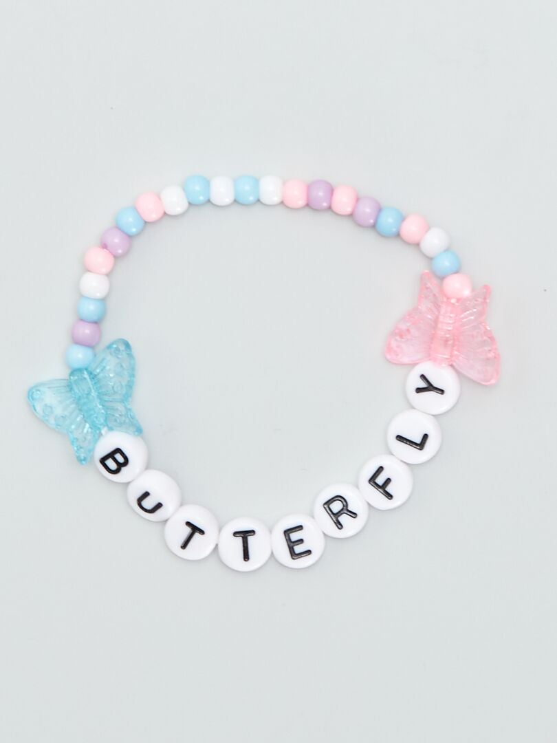 Conjunto de 3 pulseiras de borboleta - ROSA