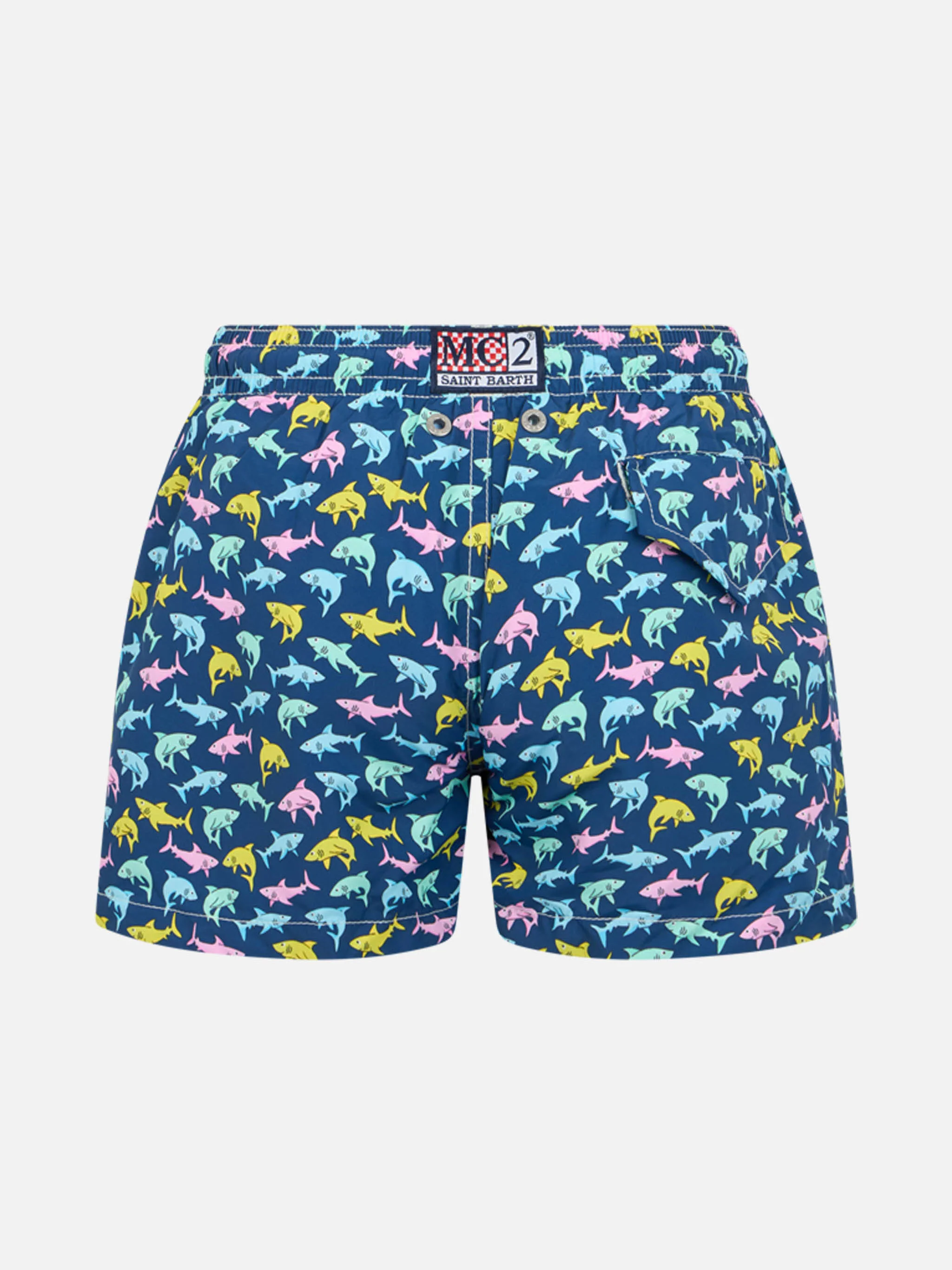 Costume da bagno da bambino in tessuto leggero Jean Lighting con stamp