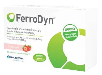 METAGENICS Ferrodyn 84 košļājamās tabletes Dzelzs un vitamīni