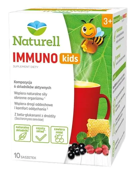 Naturell Immuno Kids 3+ Wsparcie odporności dla dzieci od 3. roku życia, Saszetki