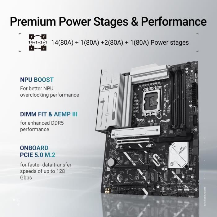 Carte mère - ASUS - PRIME Z890-P - Socket LGA1851 - PCIe 5.0 - RGB