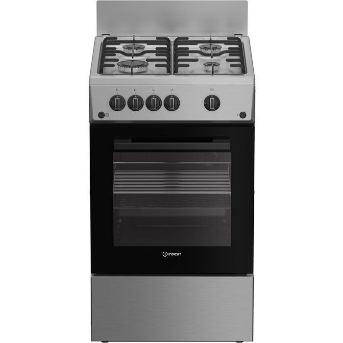 Gas cooker - INDESIT - I5G1KMS - 4 burners - 10.4 kWh - 50 cm wide - Silver