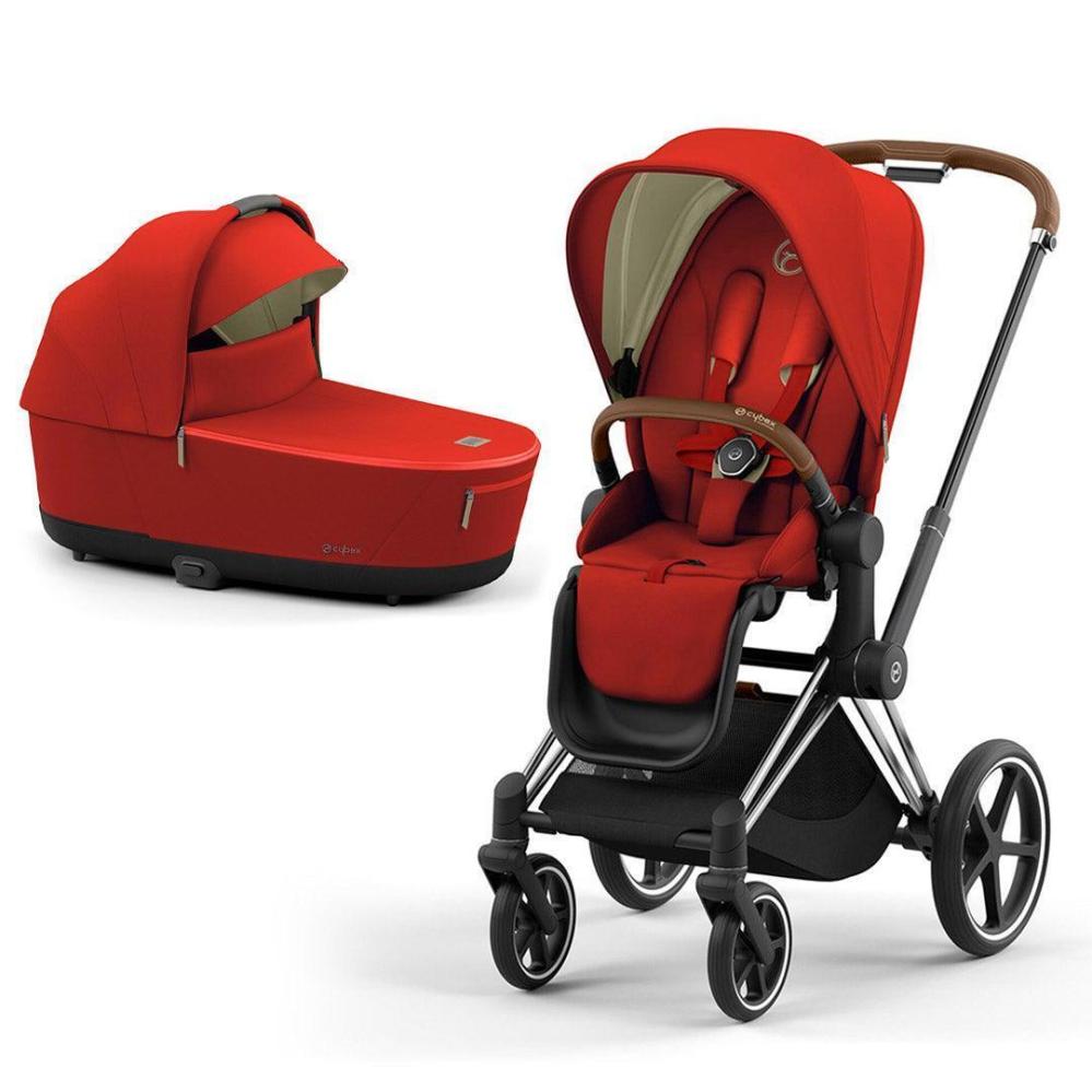 Zestaw do wózka Cybex Priam V4, kolor jesienno-złoty, rama w kolorze chromowo-brązowym