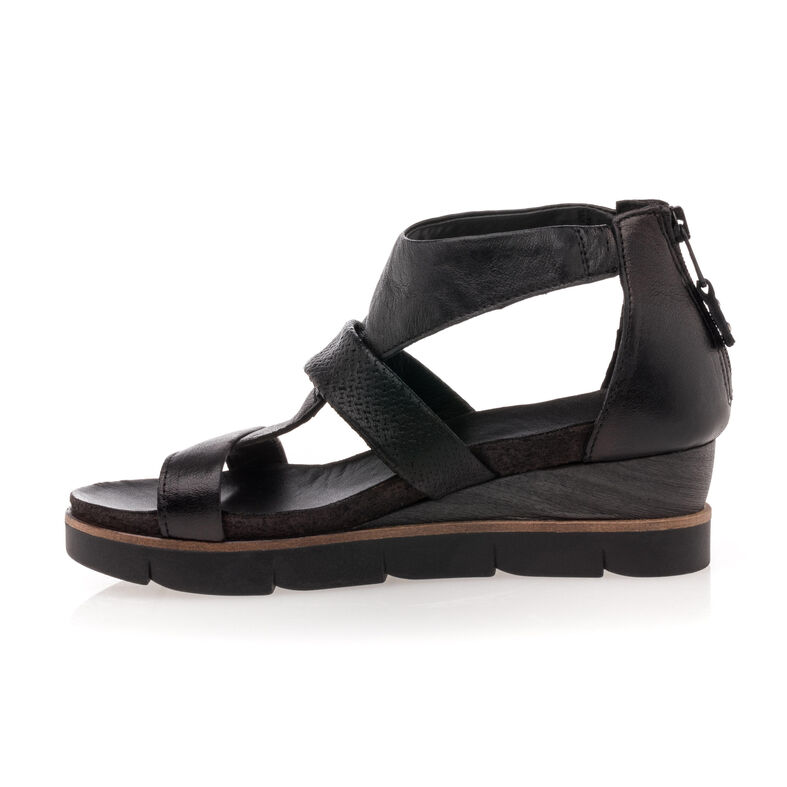 Svarta sandaler / skor med öppen tå för kvinnor