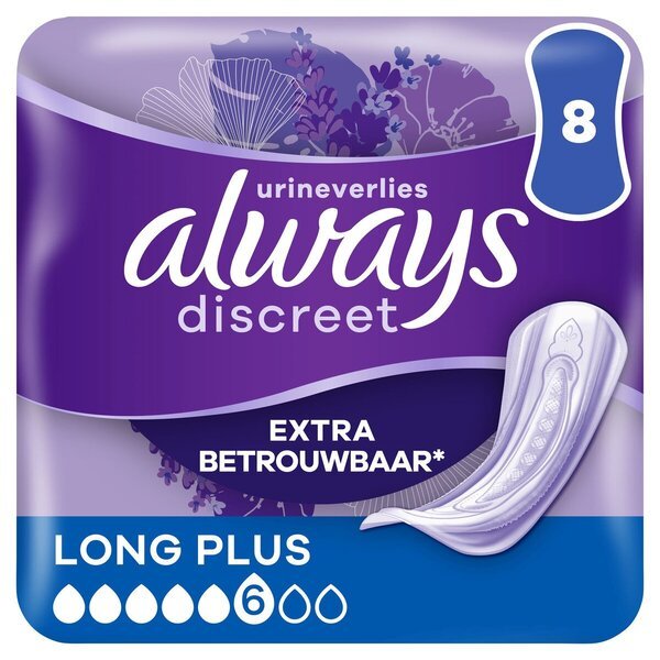 Vložky na inkontinenciu Always Discreet Long Plus<br>Zdravotnícka pomôcka - 8 kusov