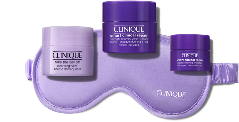 Kit Mini Clinique para Rotina Noturna - Conjunto de Presente para Presente
