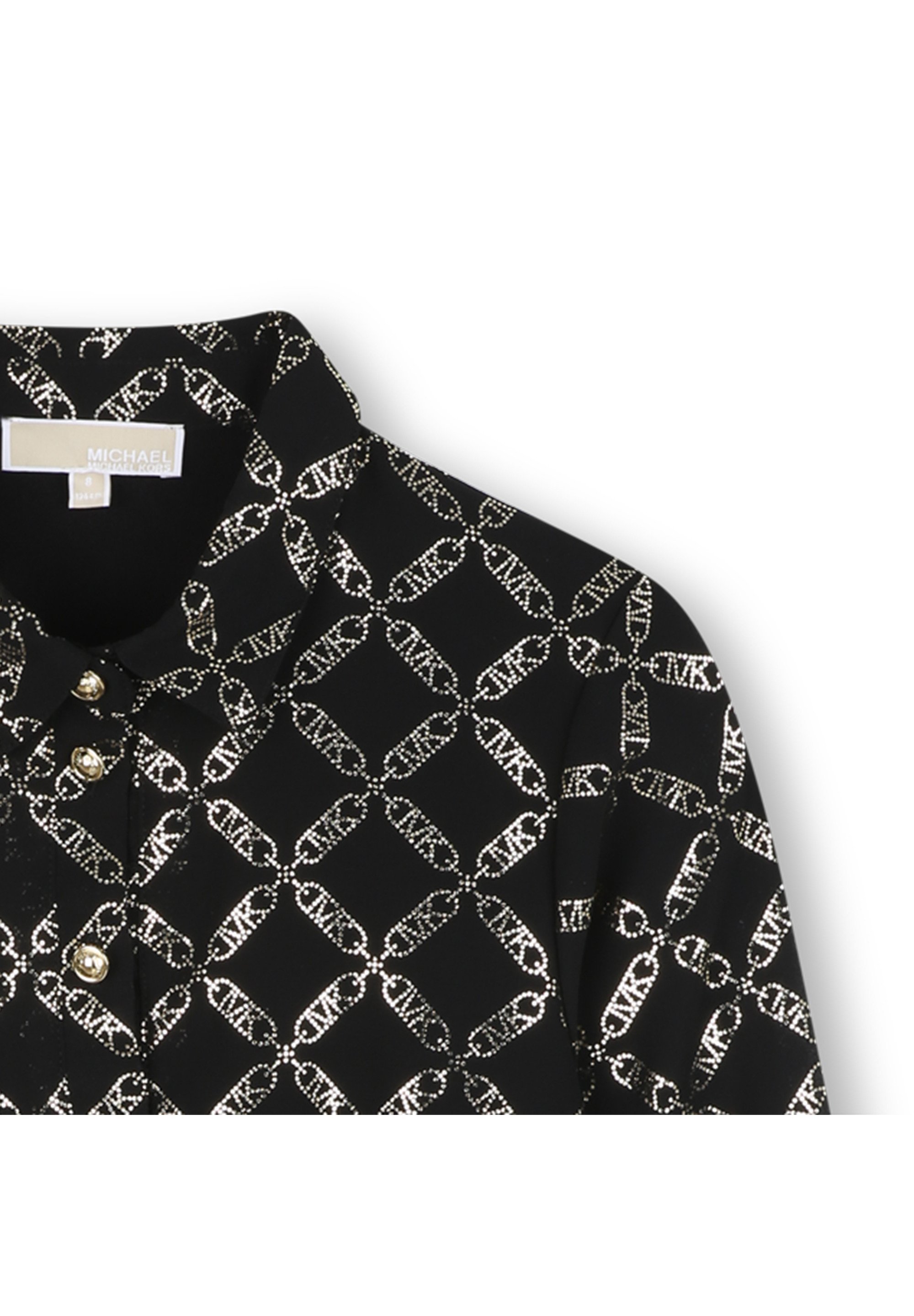 Vestido camisa infantil Michael Kors - preto/amarelo