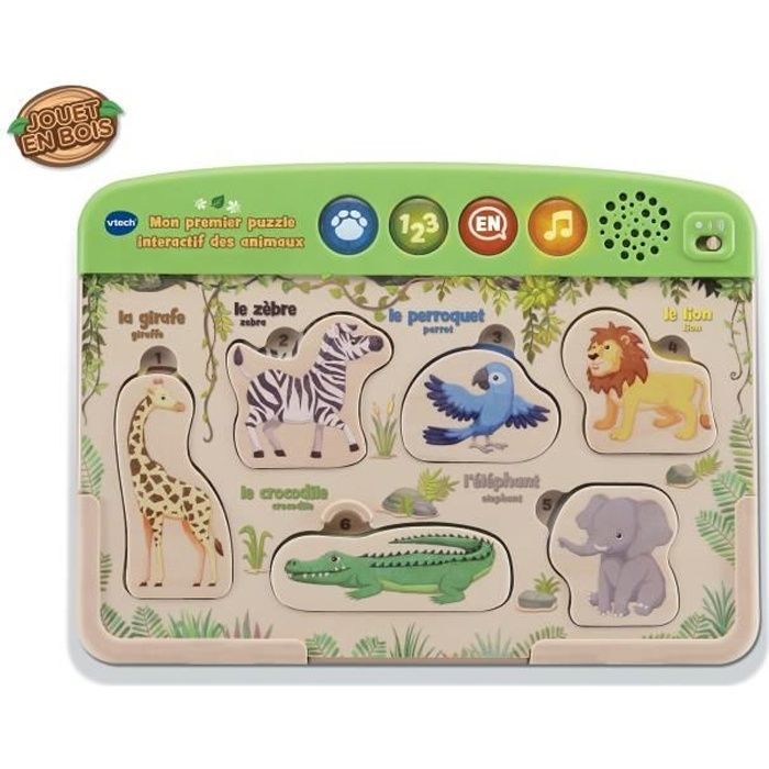 Juguete interactivo de madera - VTECH - Mi primer rompecabezas de animales - FSC®