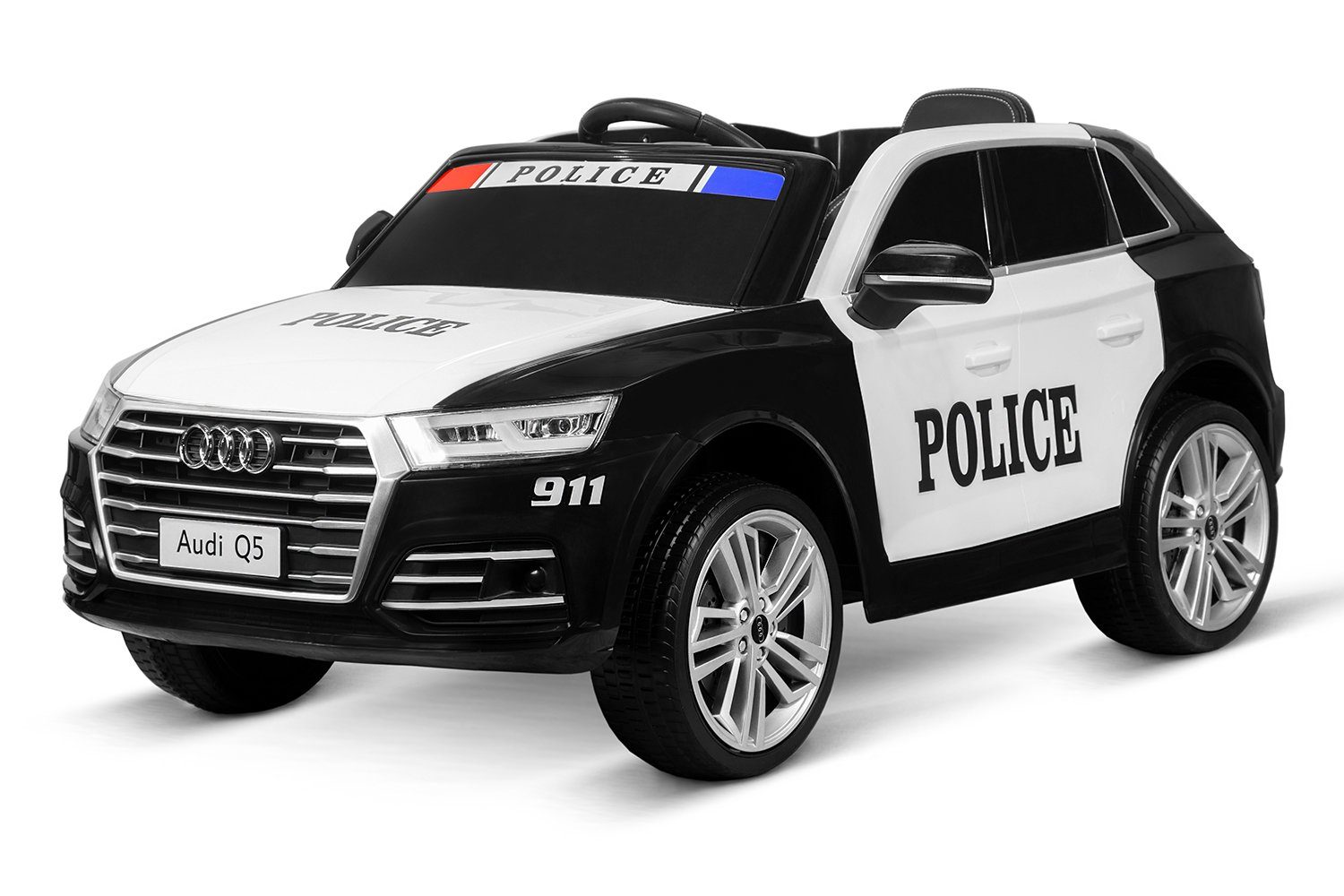 Kidix elektrisches Kinderauto Audi Q5 Police 2x 40W 12V 7Ah Kinderauto Elektroauto