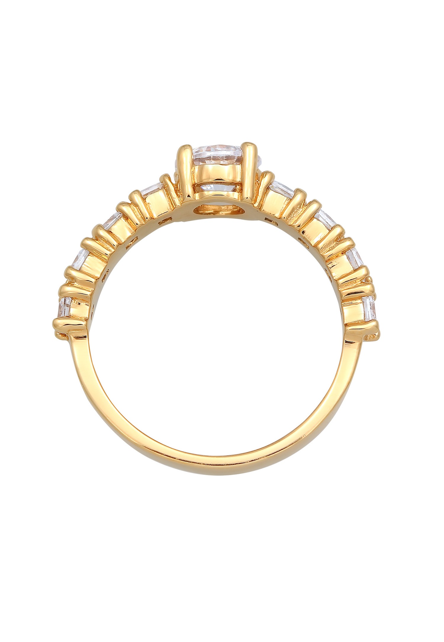 Elli Femmes Bague de fiançailles élégante avec Cristal de Zirconium en Argent Sterling 925