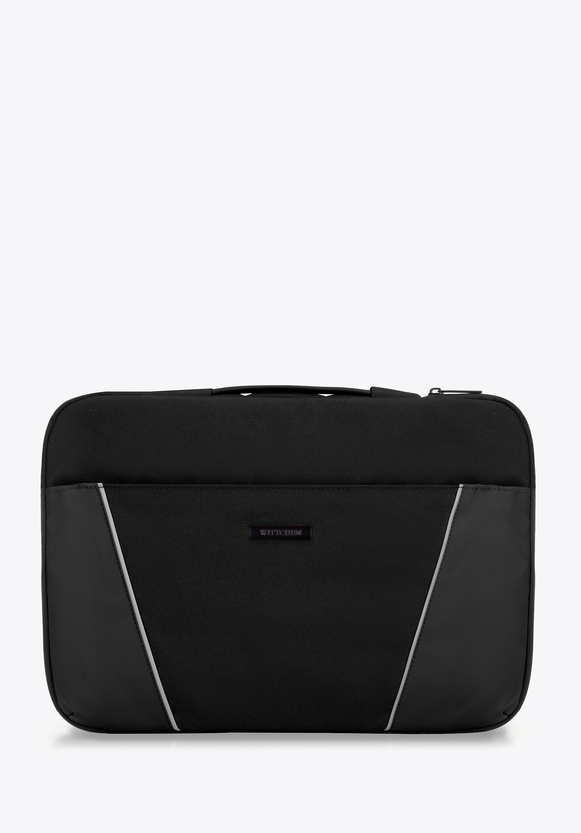 Pokrowiec na laptopa 15'' z ukośnymi przeszyciami czarny