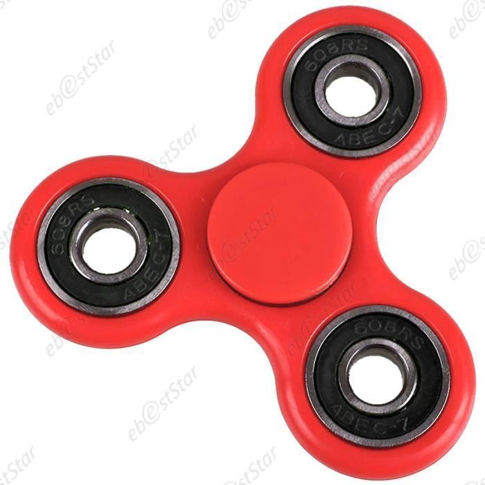 EBESTSTAR Fidget Spinner antistress - Rosso - Cuscinetto in metallo - Giocattolo per adulti e bambini