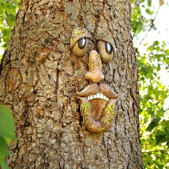 3D Face Garden Decoration - PZCC - Old Man's Face - Resin Sculpture - Realistic Effect