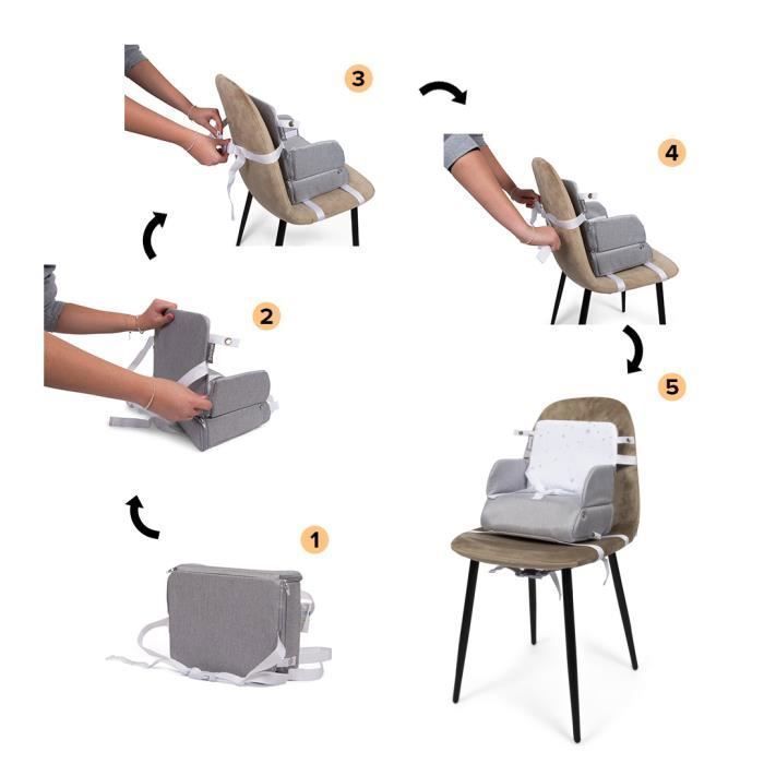 Baninni 2-en-1 Siège Réhausseur & Sac à Lunch Elvira Gris