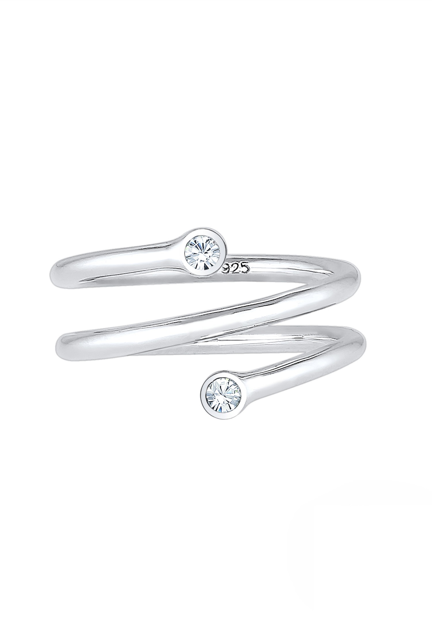 Elli Femmes enroulement géo avec cristaux en argent sterling 925