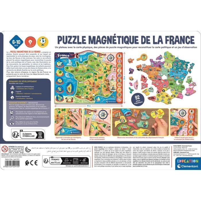 CLEMENTONI - Puzzle magnétique de la France
