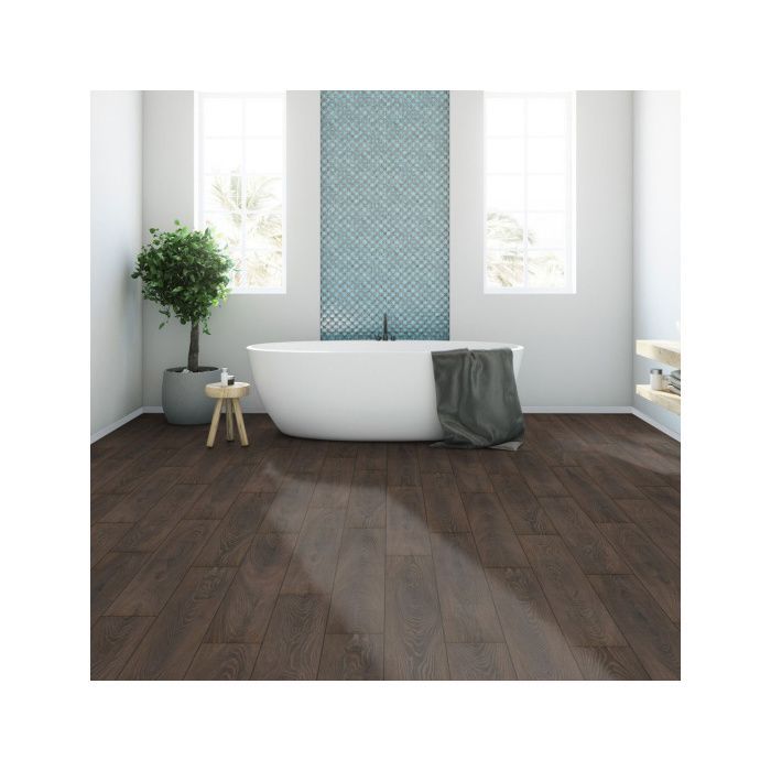 Suelo laminado - Cocina y baño - Lamas anchas - Roble cacao - Paquete de 1.507 m²