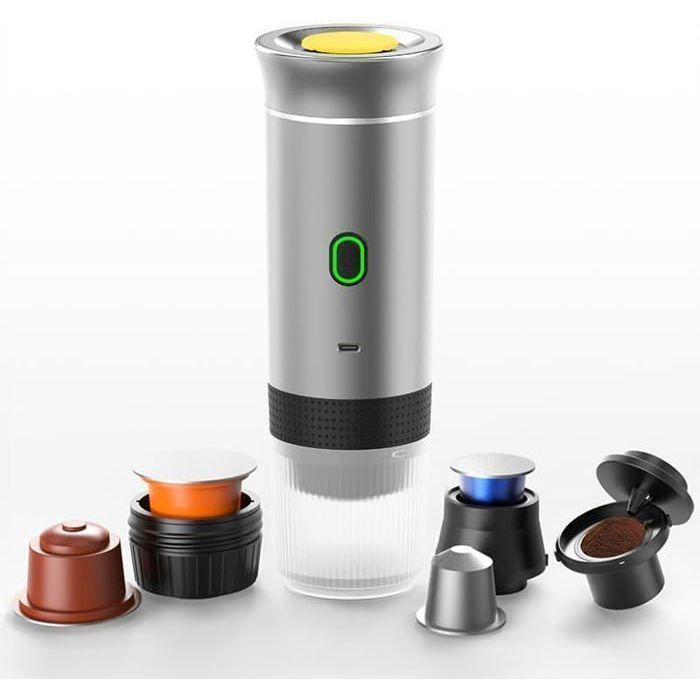 Portable Coffee Maker - Espresso Machine - 12V - Electric Heating - 19 bar - Black