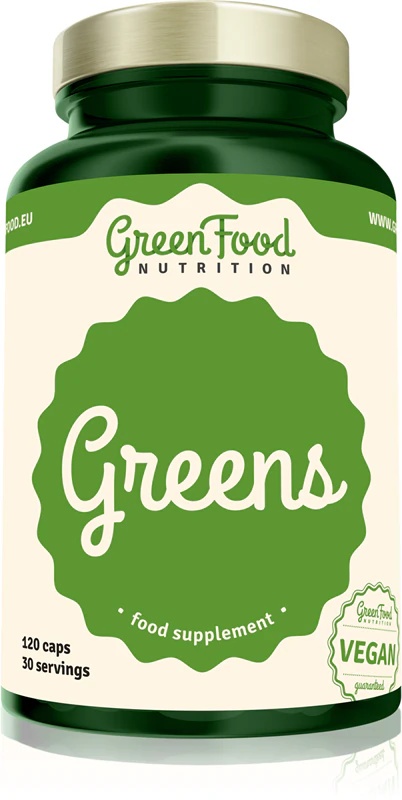„GreenFood Nutrition Greens“ maisto papildų kapsulės komforto pojūčiui