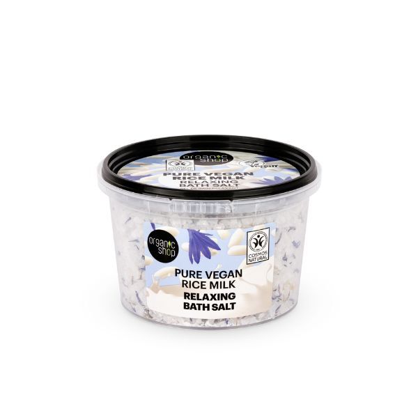 Organic Shop Tiszta Vegán Rizstejes Relaxáló Fürdősó 300g
