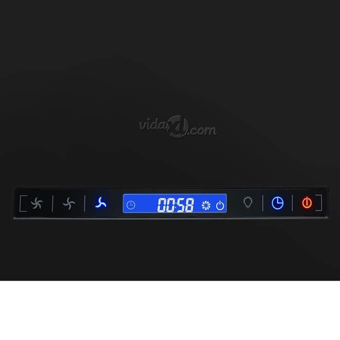 Cappa da cucina (nera) - SIGNOR - Cappa aspirante sospesa da 37 cm con schermo LCD touchscreen, acciaio verniciato a polvere 79322