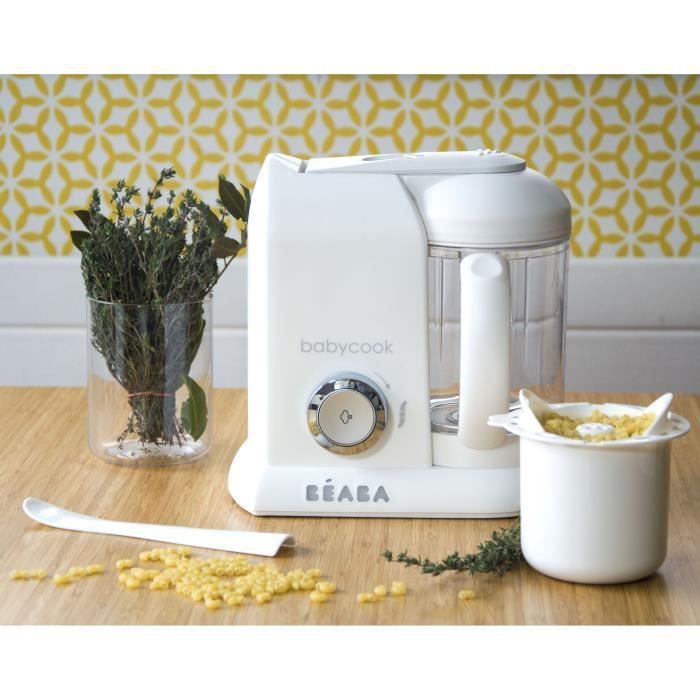 BÉABA - Babycook Solo - 4-in-1 Baby Food Maker, Blender, and Steamer - White