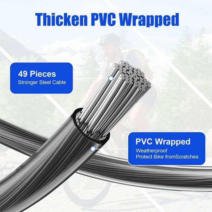 Keyless Combination Lock for Scooters - Reinforced 8mm x 120cm Cable for Bicycles, Motorcycles, and Electric Scooters