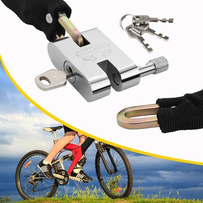 Cadeado antifurto de 101 cm para bicicleta, motocicleta, scooter, corrente de aço Ativol para portão e cerca.