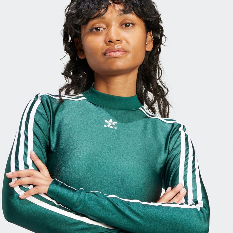 Langarm-Crop-Top mit 3 Streifen von adicolor