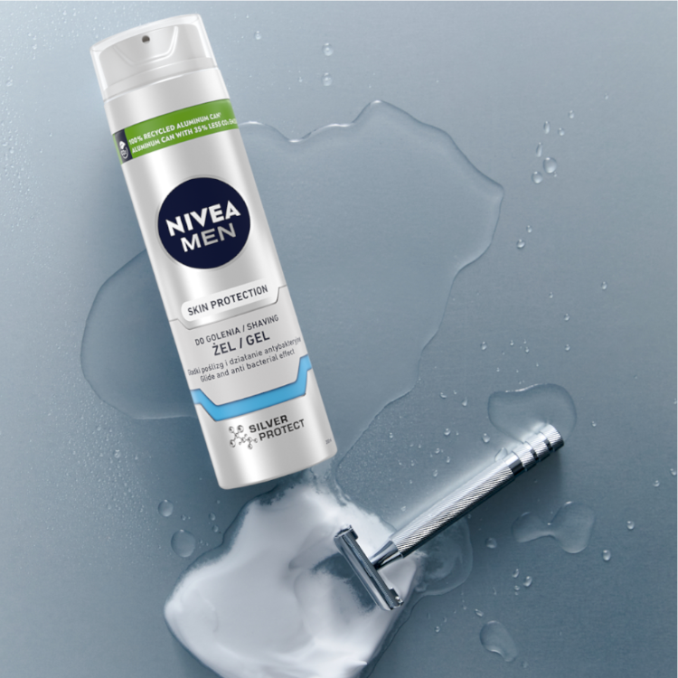 Gel de afeitar Nivea Men 200ml Protección Plata para hombres