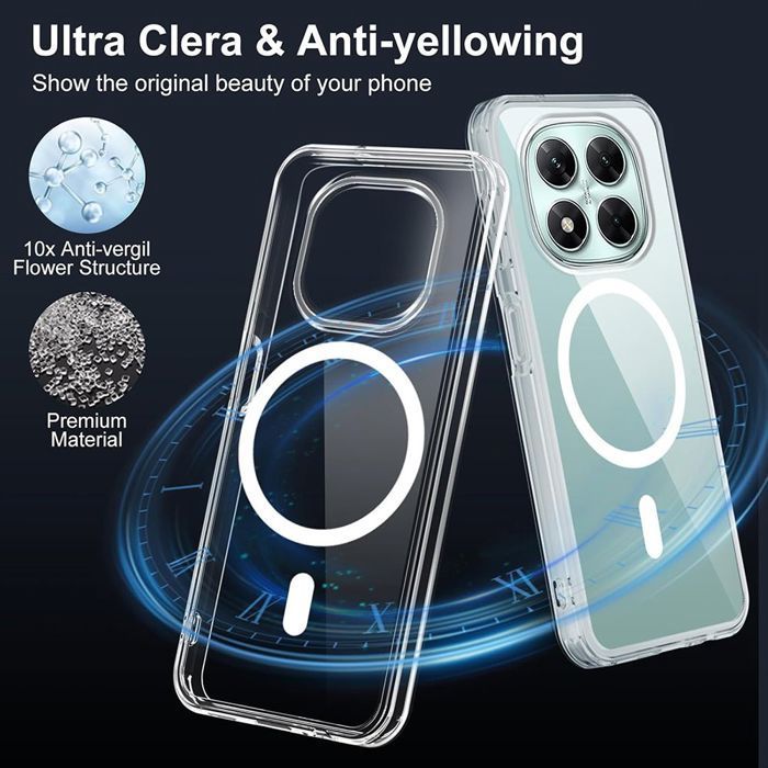 Magnetic Case + 2 Tempered Glass Screen Protectors for Xiaomi Redmi Note 15 Pro 5G - Shockproof and Scratch-Resistant Protection