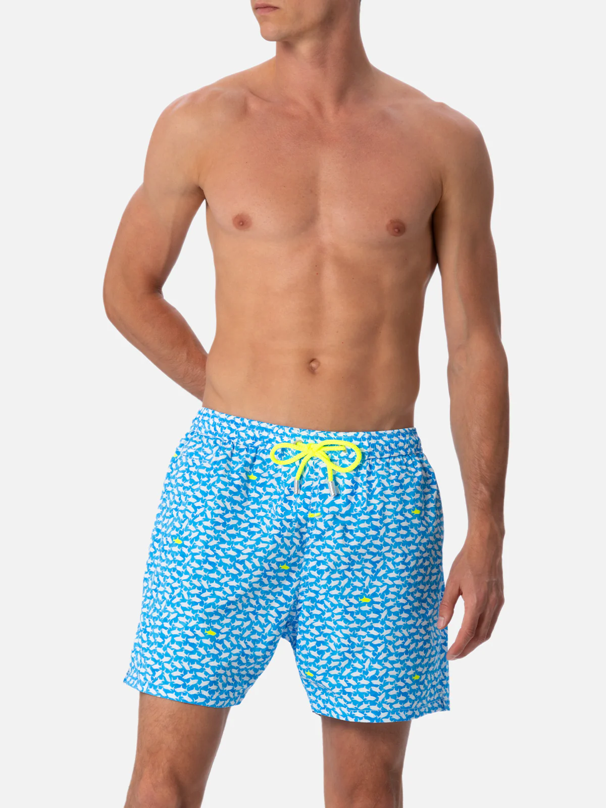 Costume classico elasticizzato Comfort Light con stampa squali