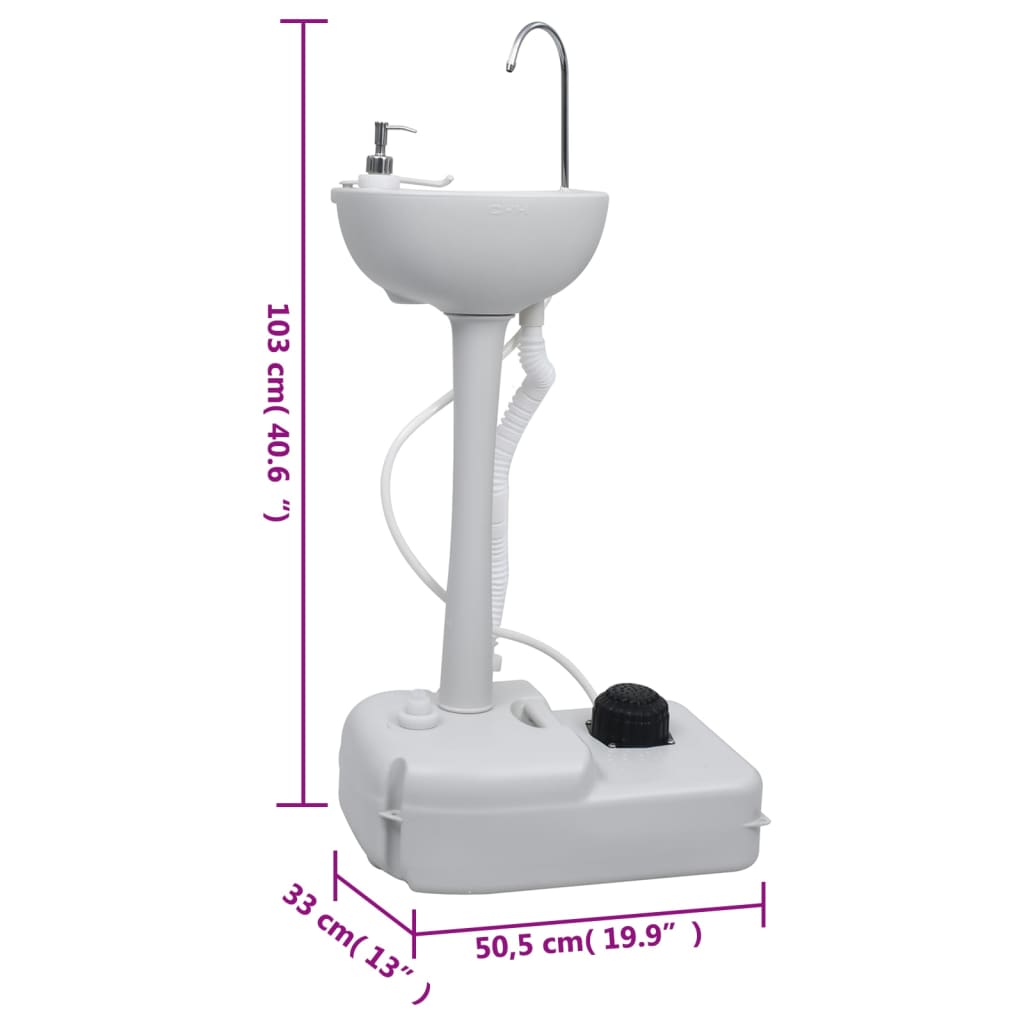 Lavabo Portátil Vidaxl