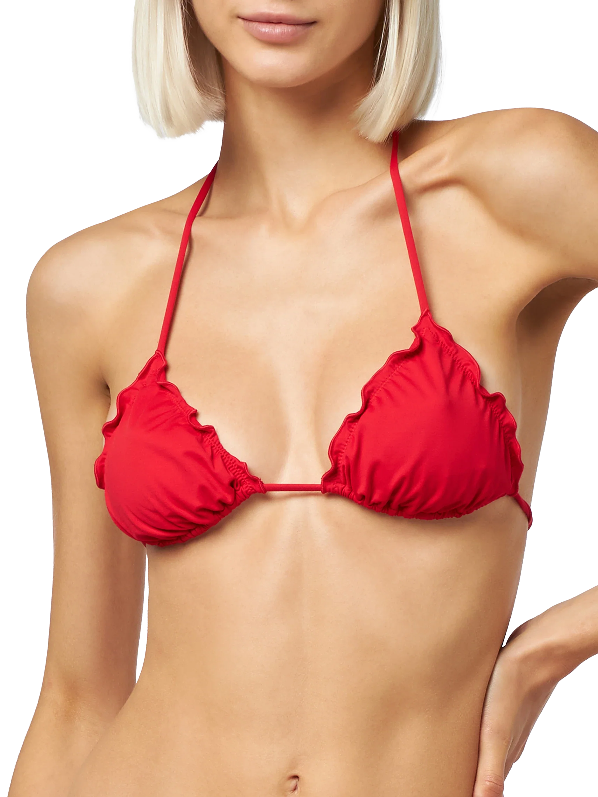Klassieke rode driehoekbikini voor dames met het sterrenbeeld Boogschutter en Maan