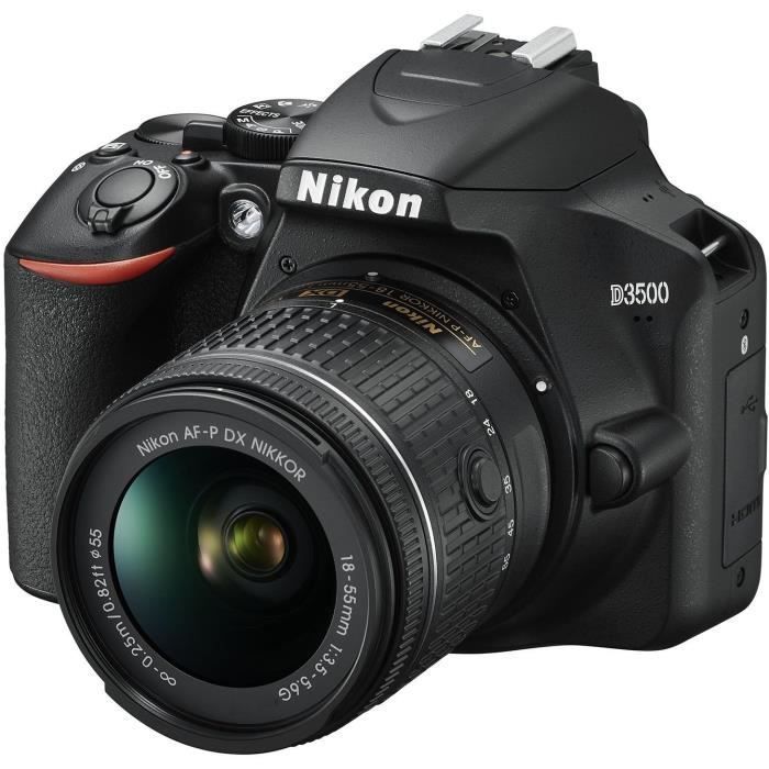 NIKON D3500 - Digitalt speilreflekskamera + AF-P 18-55 mm objektiv - 24,2 megapiksler - 10 spesialeffektalternativer